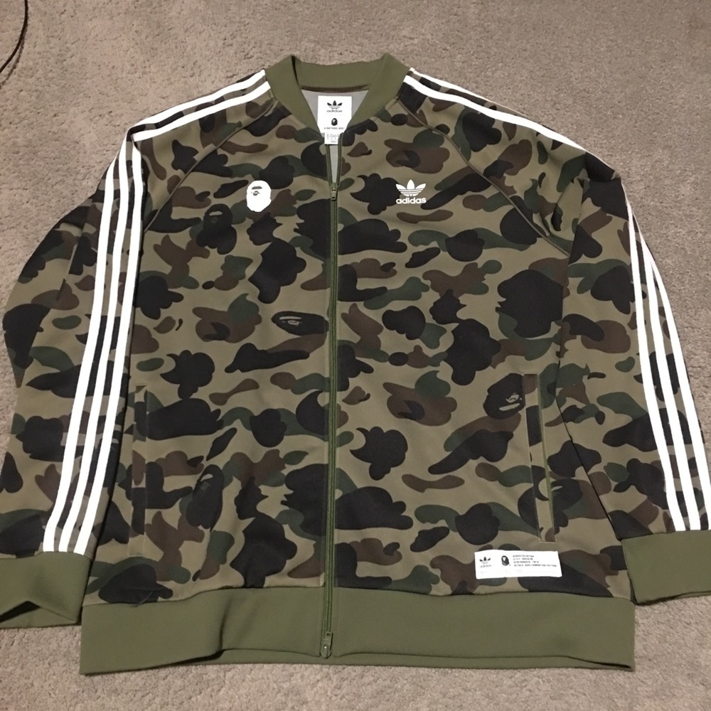 BAPE x Adidas Track top Olive Cargo